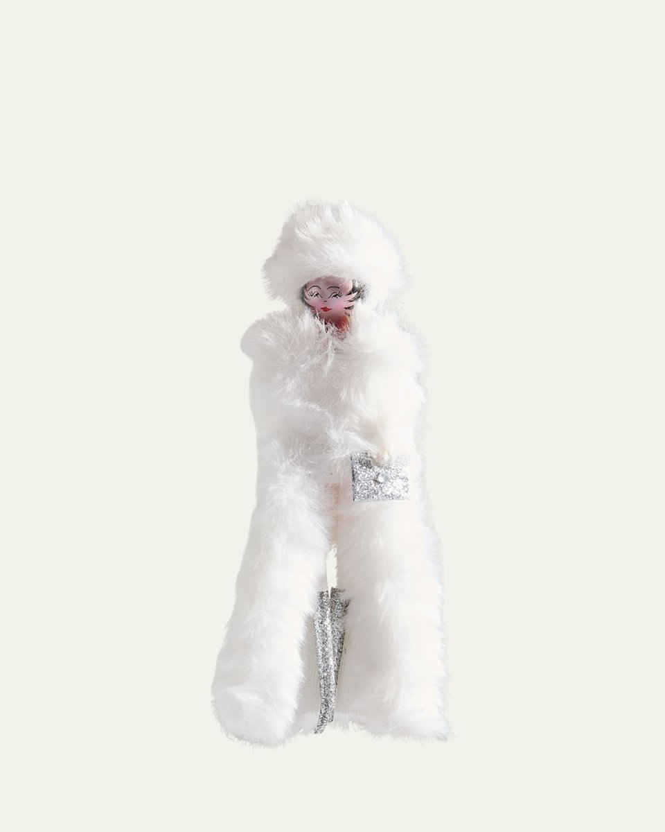 Fashionista in Faux Fur Christmas Ornament